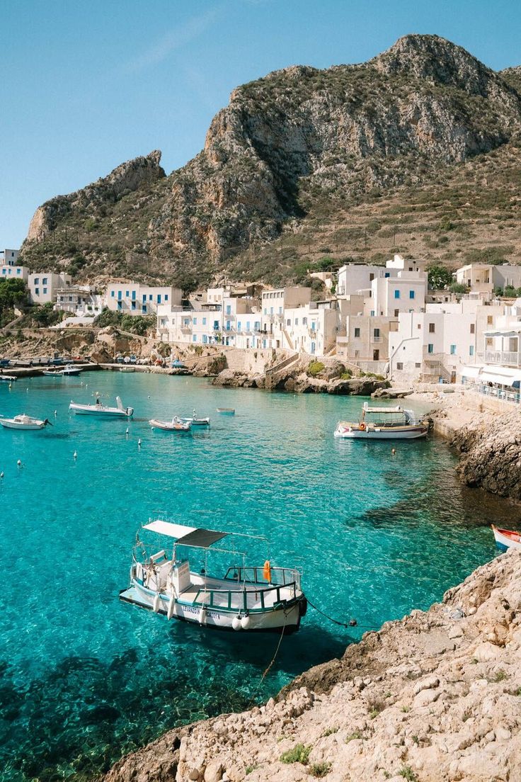 Levanzo village and its turquoise harbour